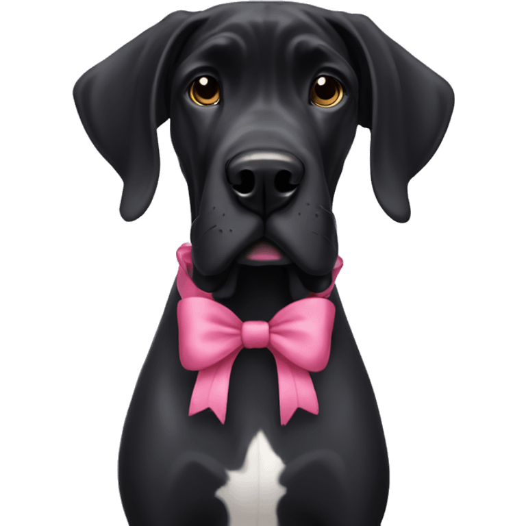 black great dane with bow emoji