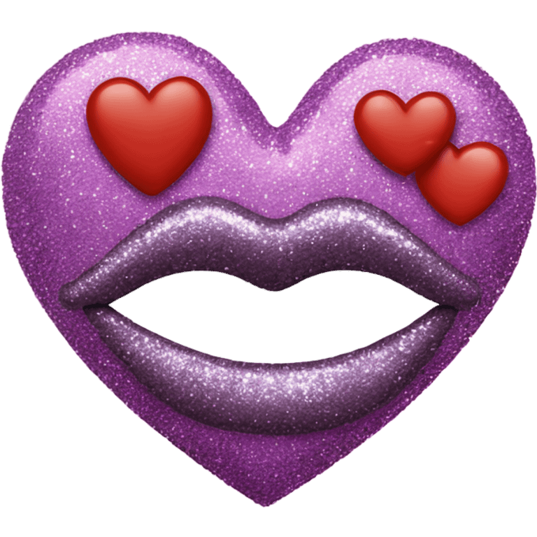 Glitter kiss and heart emoji