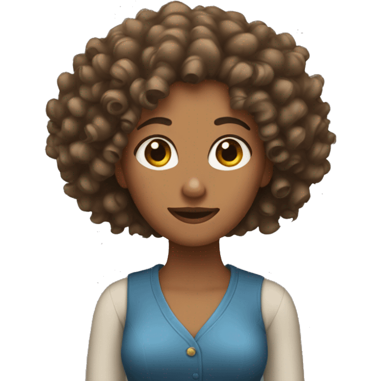 Women with curly hair  emoji