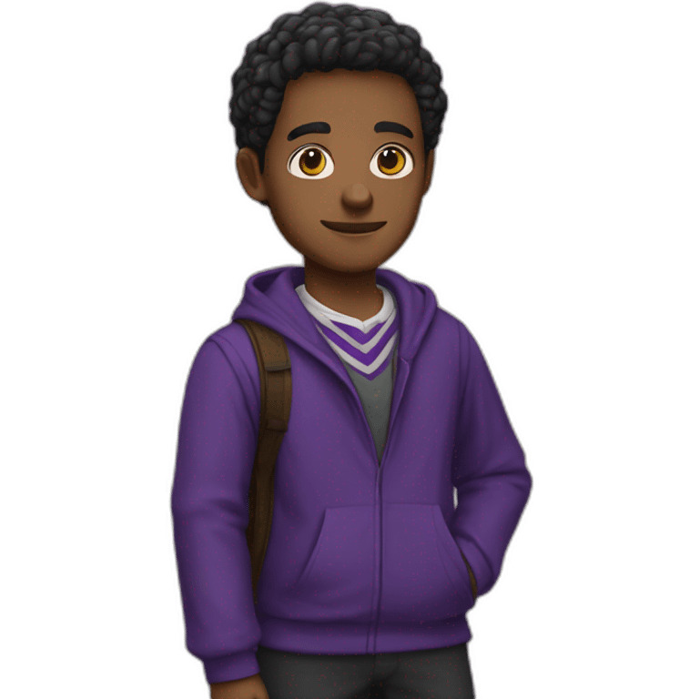 hogwarts student in purple color emoji