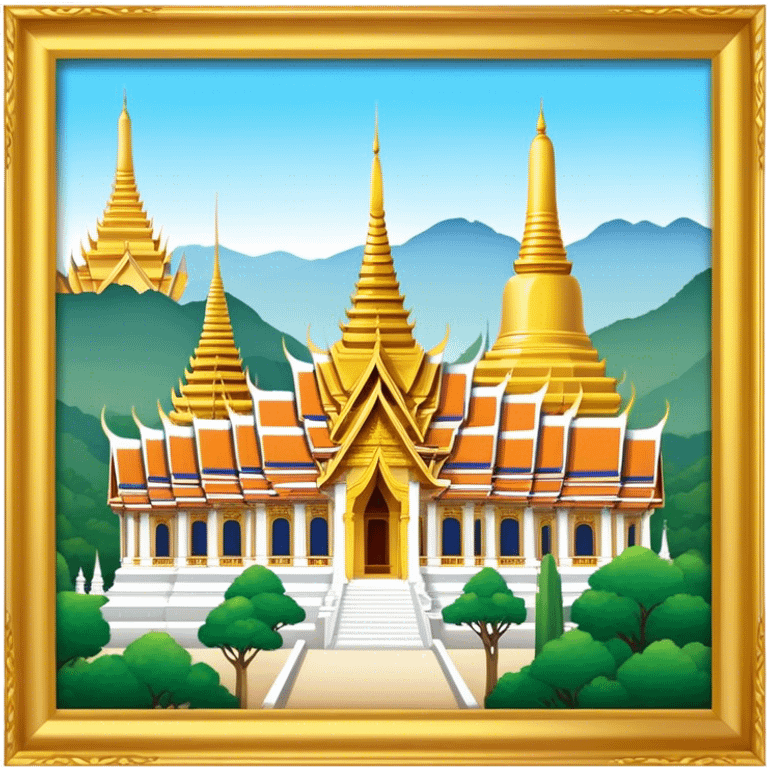 Grand Palace Bangkok Landmark Emoji – Featuring golden spires, Thai architecture, and the Emerald Buddha Temple. emoji