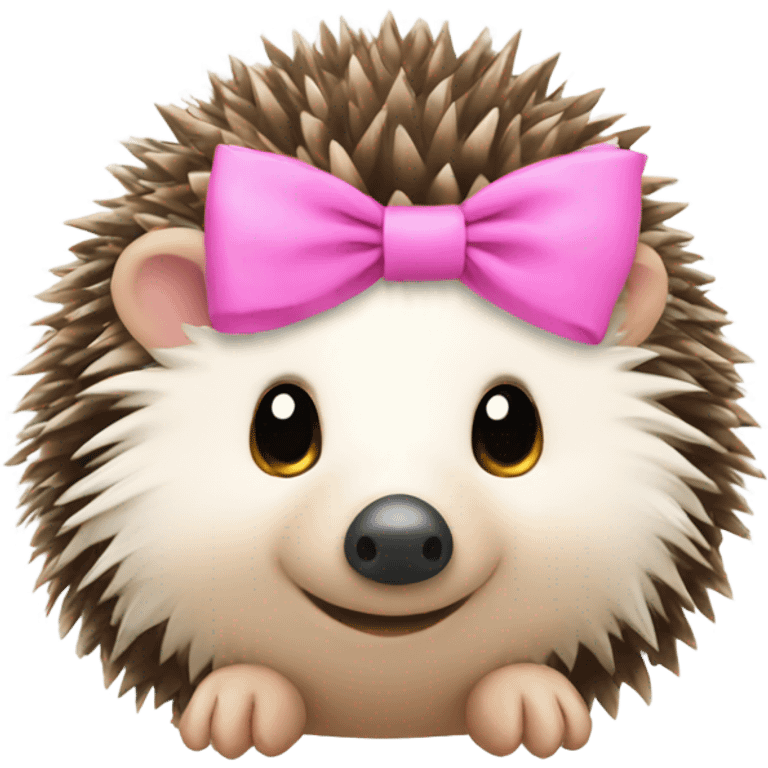 hedgehog with a pink bow emoji