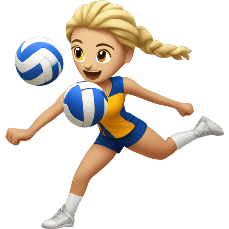 a volleyball player spiking emoji