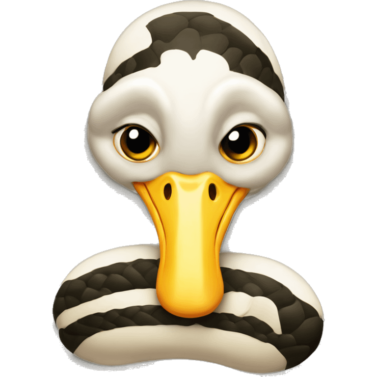 Stylish snake with duck lips emoji