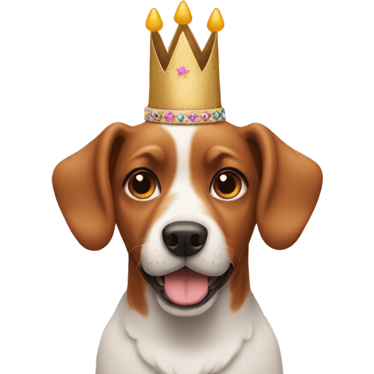 Dog with birthday crown emoji