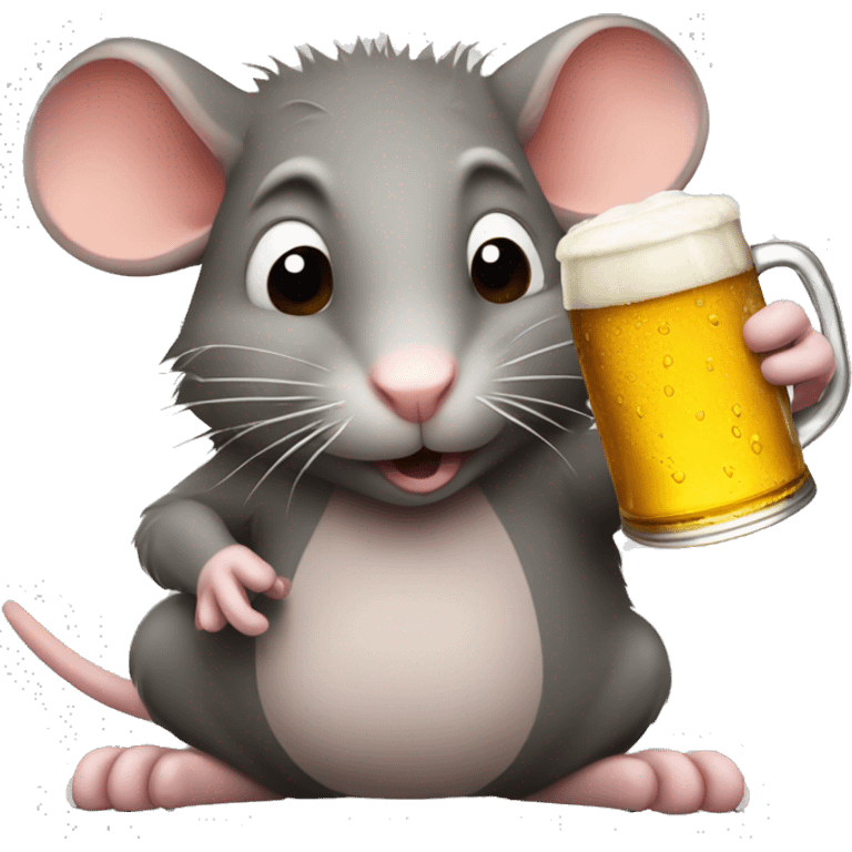 rat with a beer  emoji