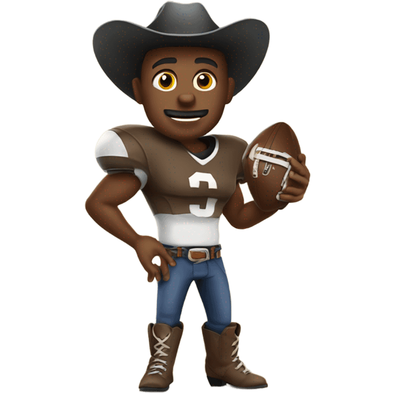 Cowboy playing football emoji