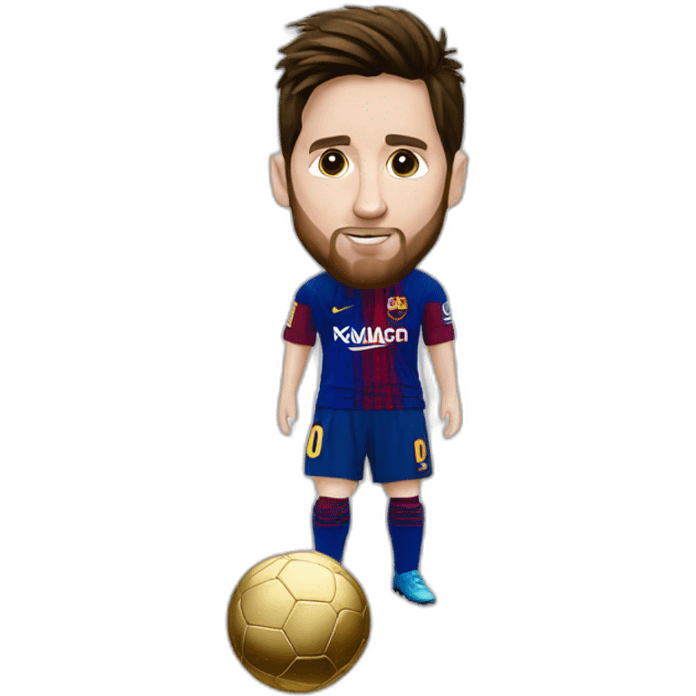 Messi en costard soulevant le ballon d'or emoji