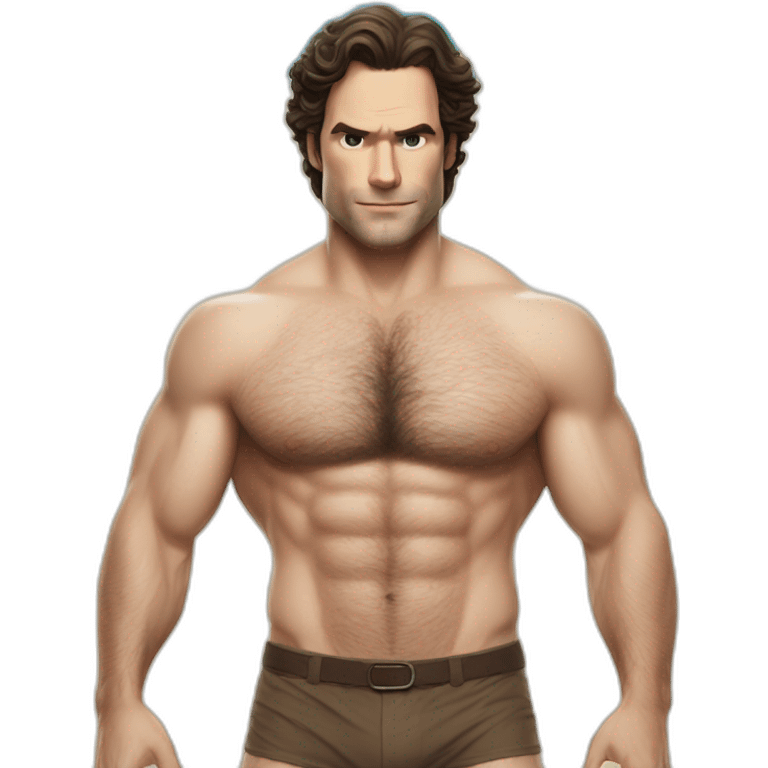 Henry Cavil hairy whole body beach campaign emoji