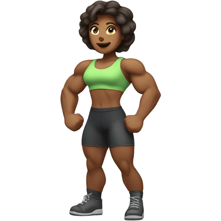 a female with really strong biceps  emoji