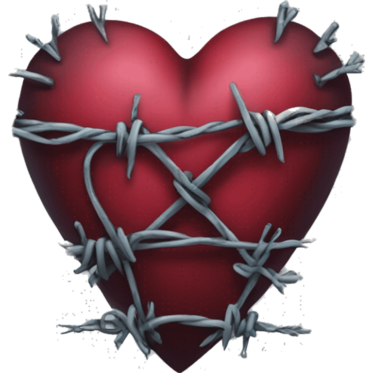 gothic heart with barbed wire emoji