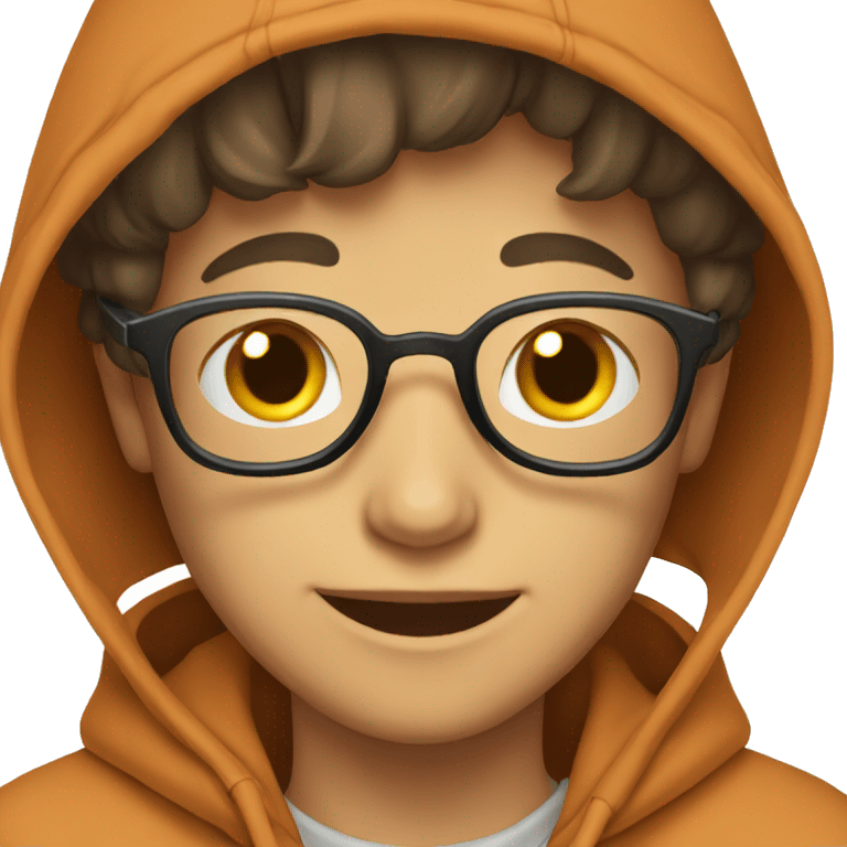 smiling boy in hoodie with glasses emoji