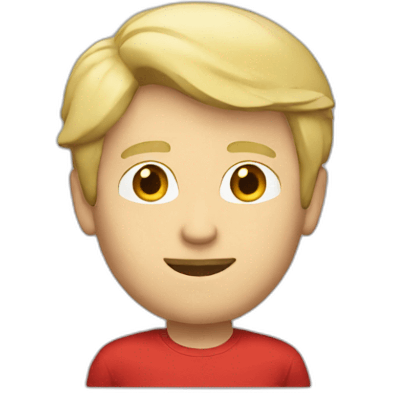 Professor medium length blonde hair man red shirt emoji