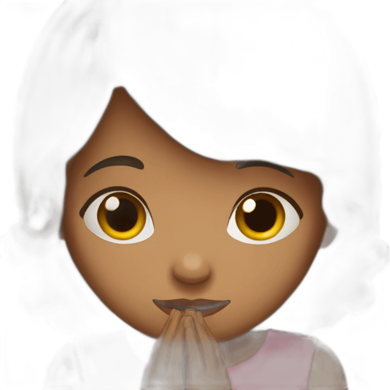 brown hair girl praying emoji