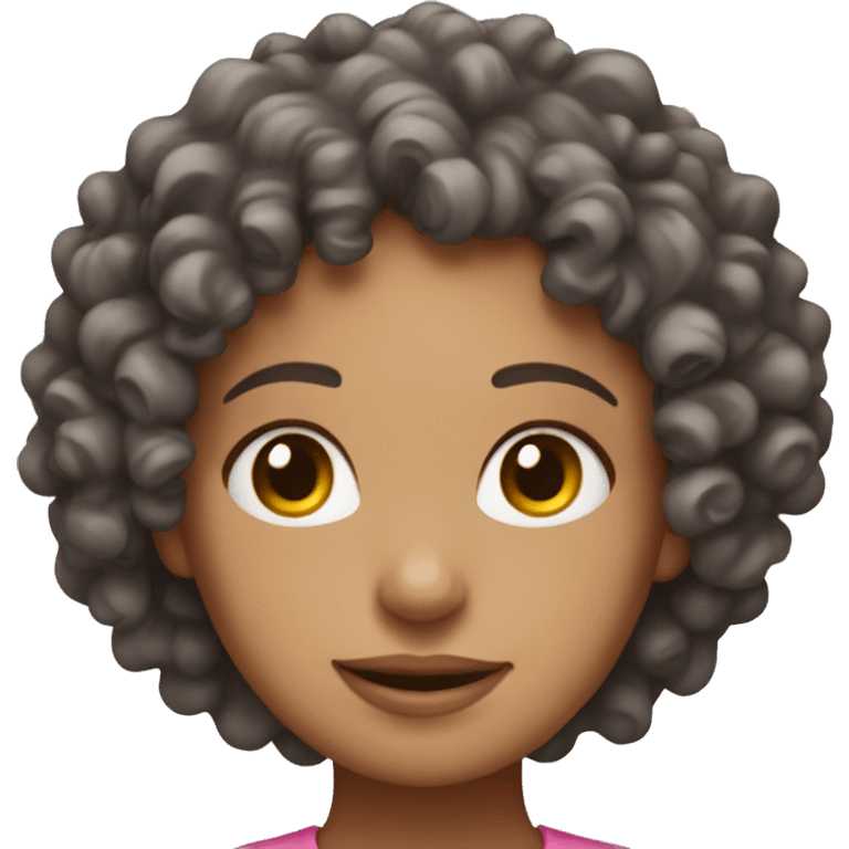 Curly girl with pink scart emoji