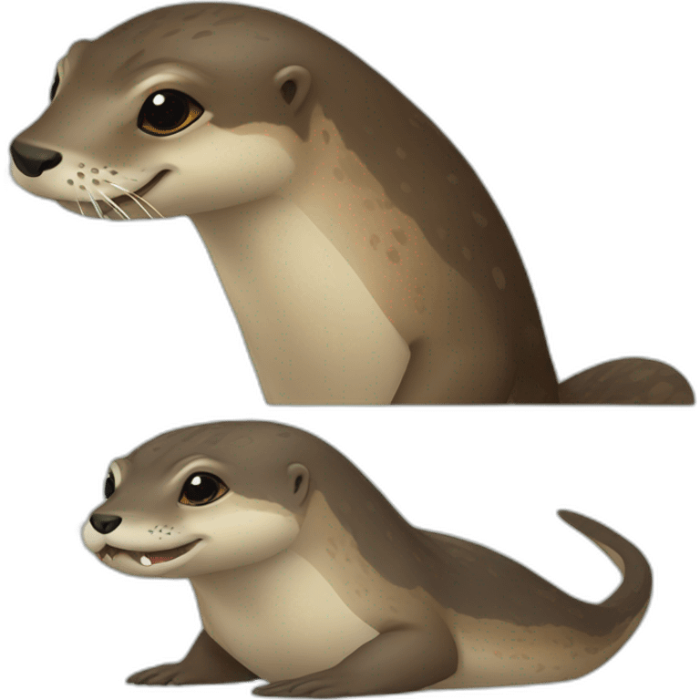 Loutre sur tortue emoji