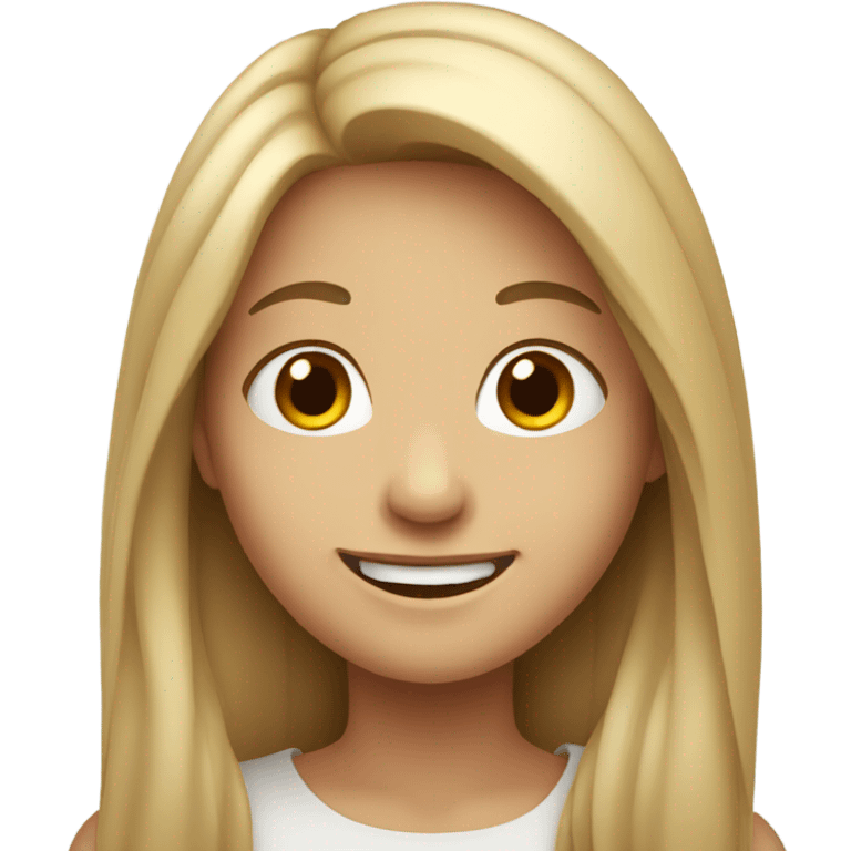 smiling girl with long hair emoji