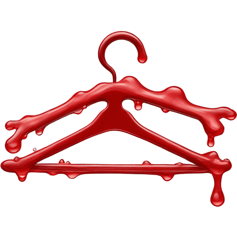 Clothes hanger dipped in red liquid  emoji