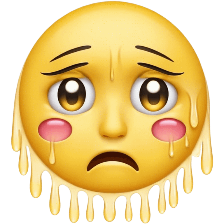 yellow face emoji with long lashes, crying emoji