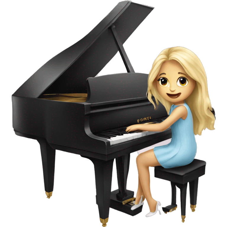 A beautiful blond girl playing piano  emoji