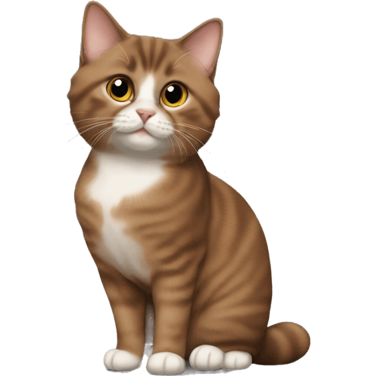 Brown munchkin cat standing emoji