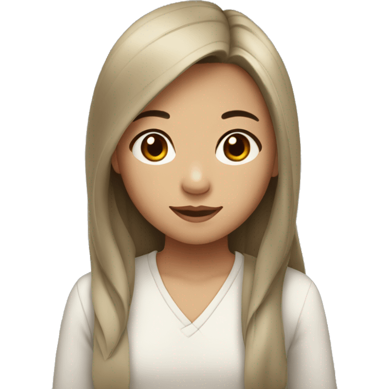 Small Asian girl with tan skin, brown eyes, and long black hair emoji