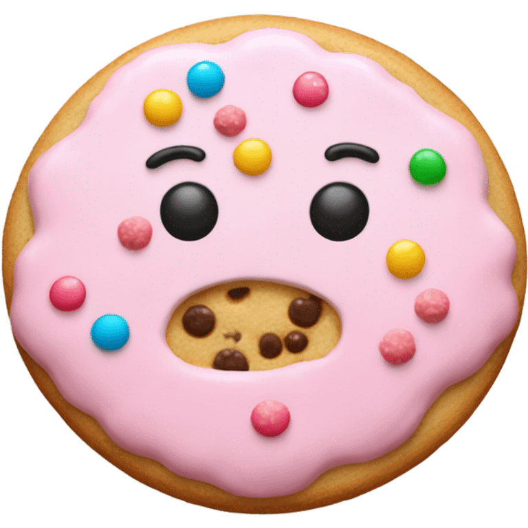 Pink cookie emoji