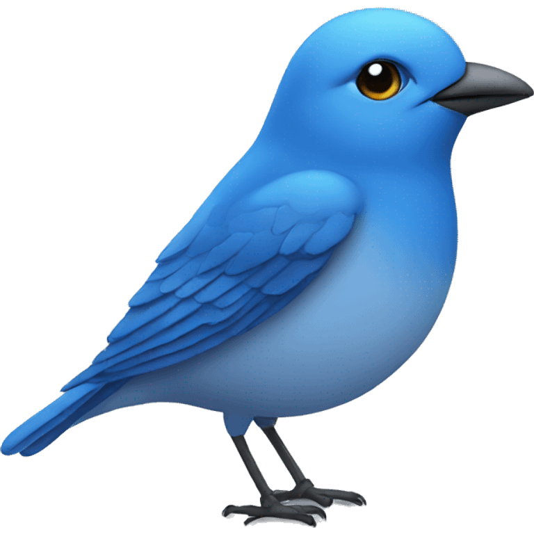 a blue bird thinking emoji