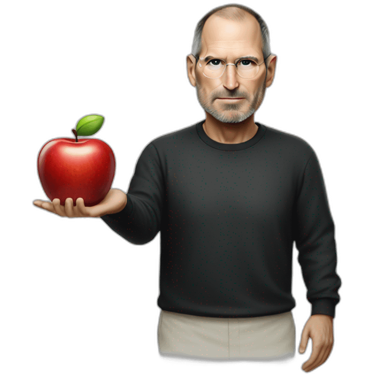 Steve jobs with apple head emoji