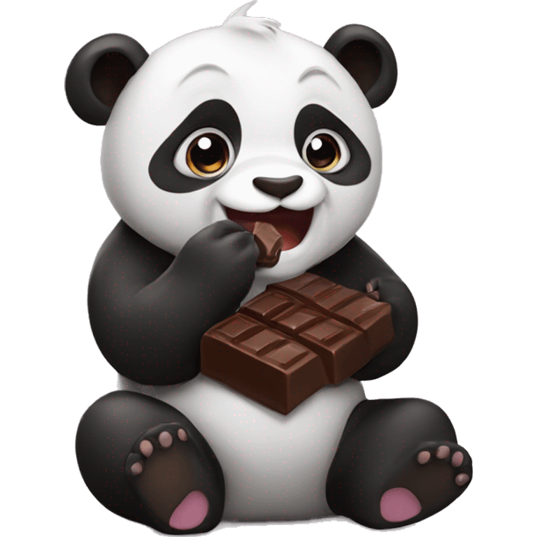 Panda eating chocolate  emoji