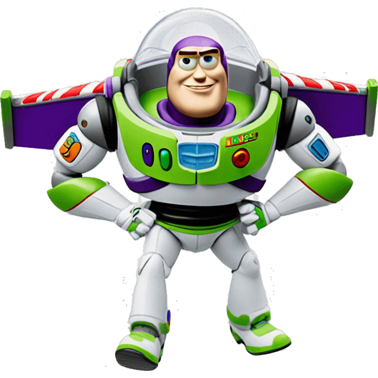 Buzz lightyear is sitting on a stick emoji