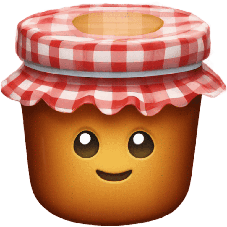 apple jam with gingham lid emoji