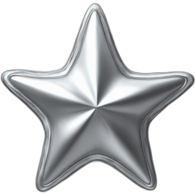 3D silver star with liquid texture emoji