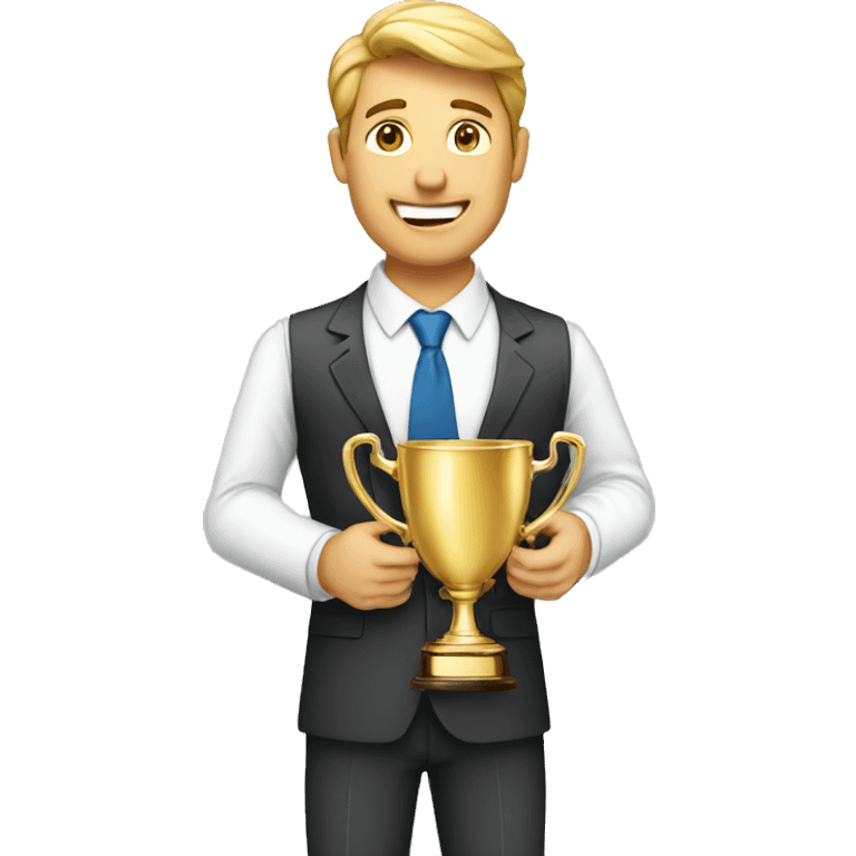 BUSINESS MAN WITH TROPHY emoji