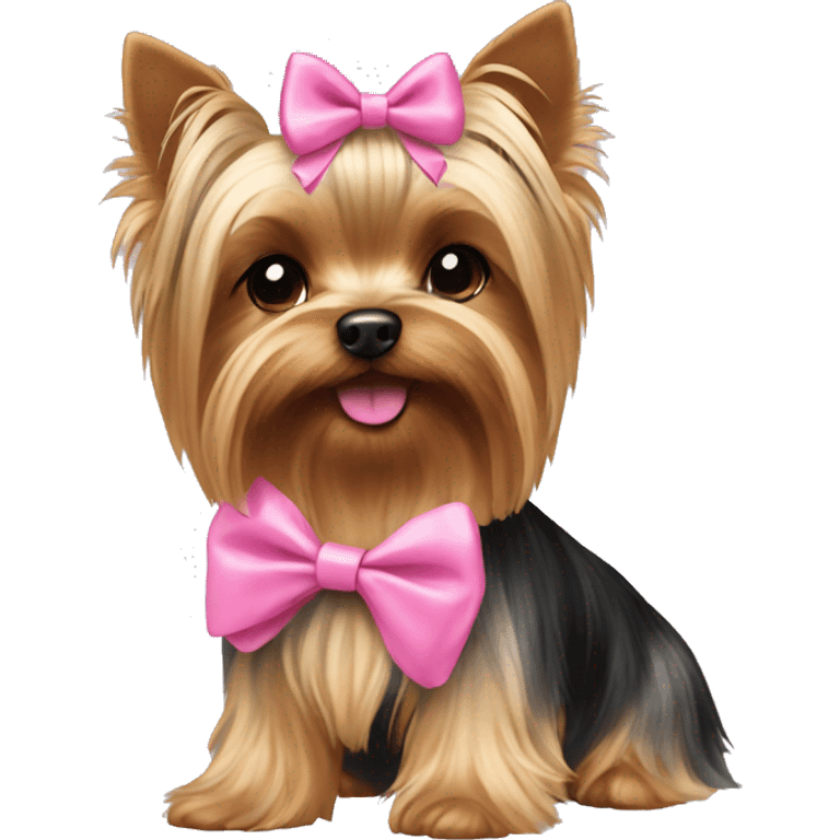 Yorkie with pink bow emoji