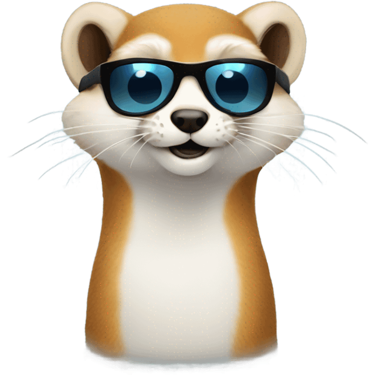 Winter weasel with sunglasses  emoji