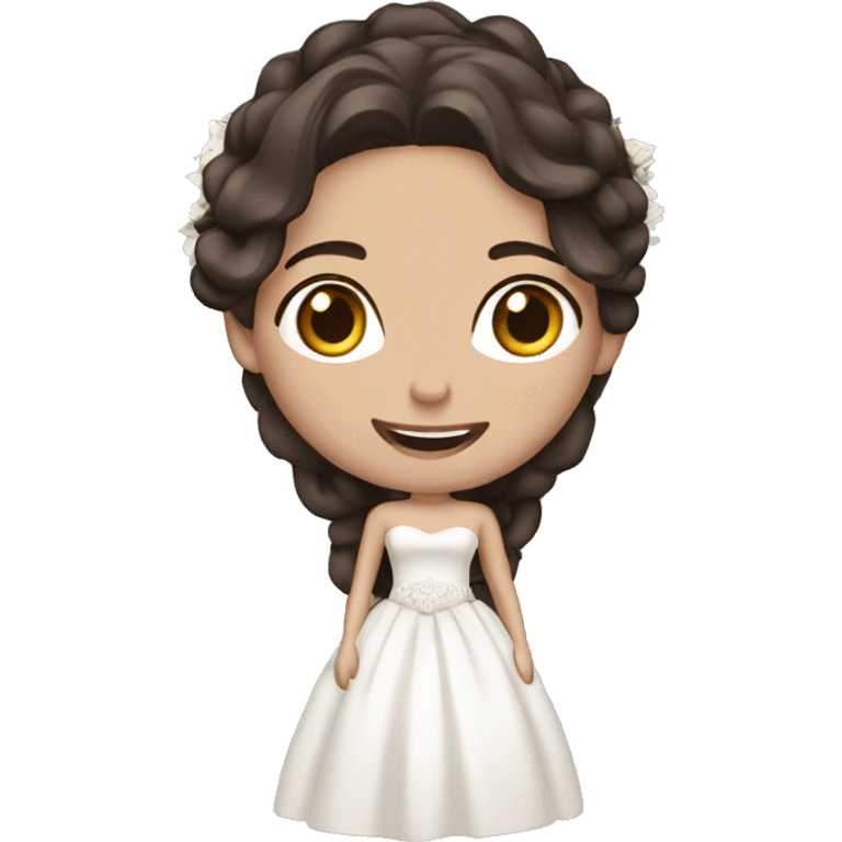 A bride with fair skin and dark brown hair  emoji