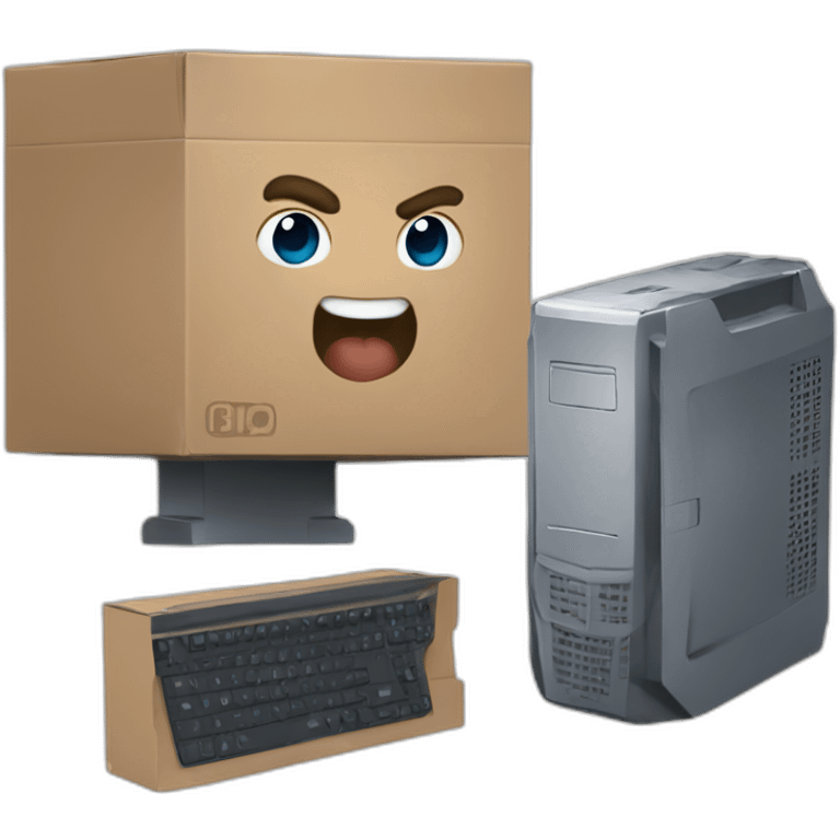 Thor and a computer in a box emoji