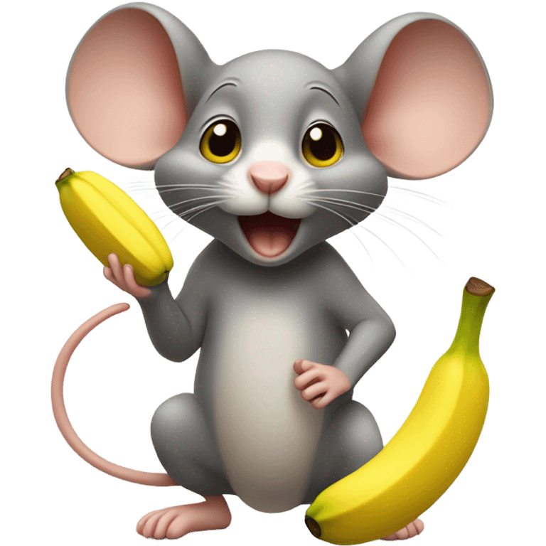 Mouse juggling bananas emoji