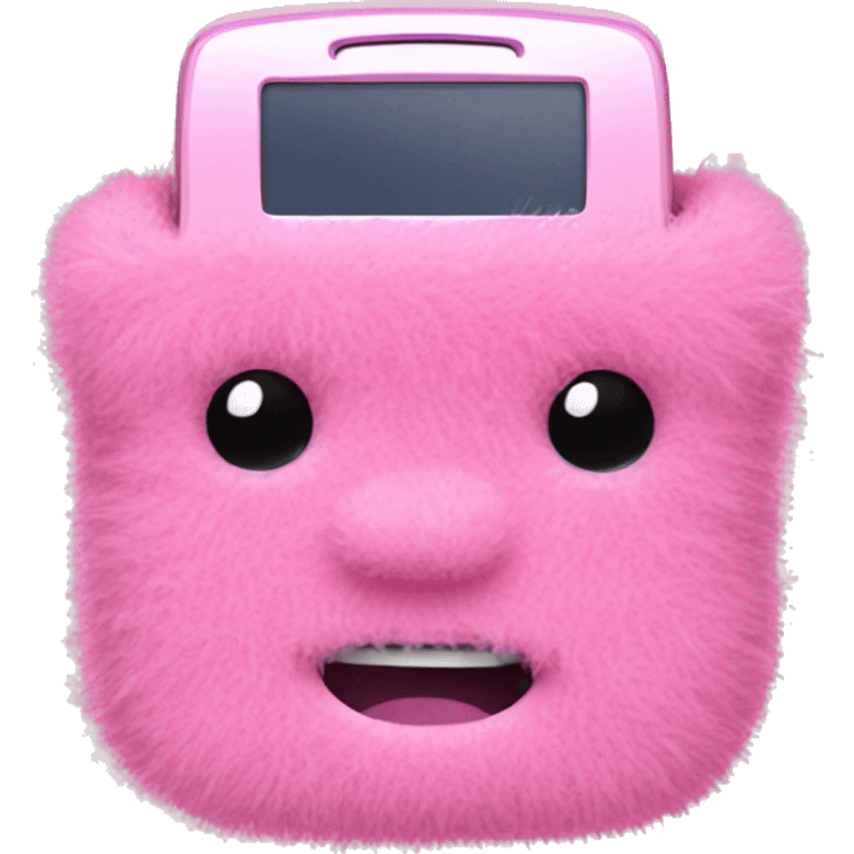 Pink fuzzy flip phone  emoji