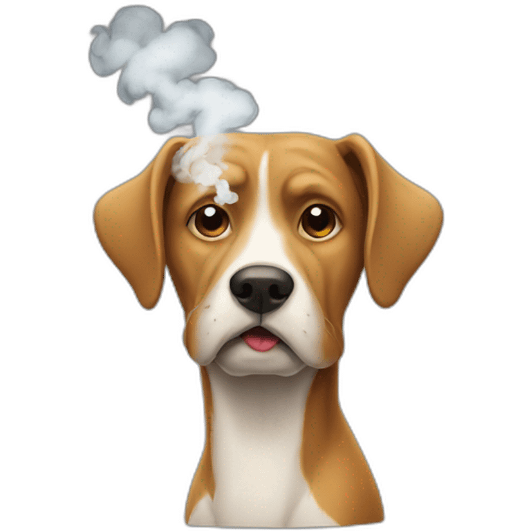 Smoking dog emoji