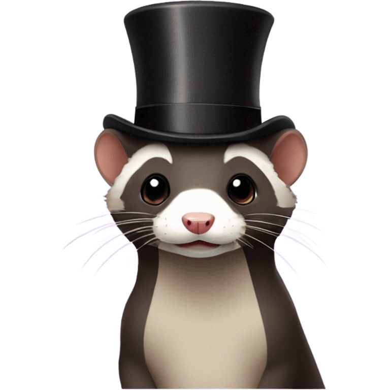 ferret with a top hat emoji