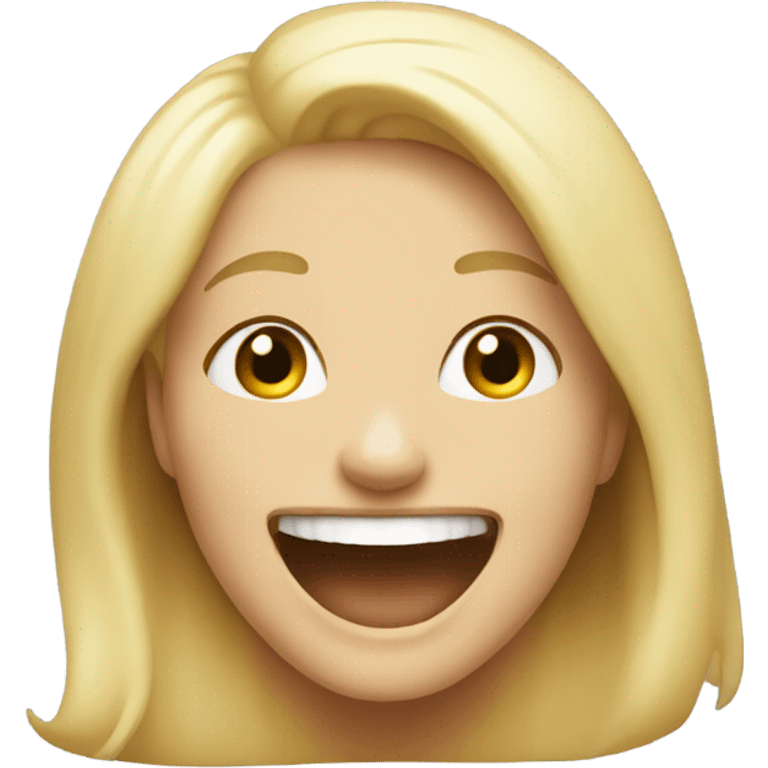 Blonde girl laughing  emoji