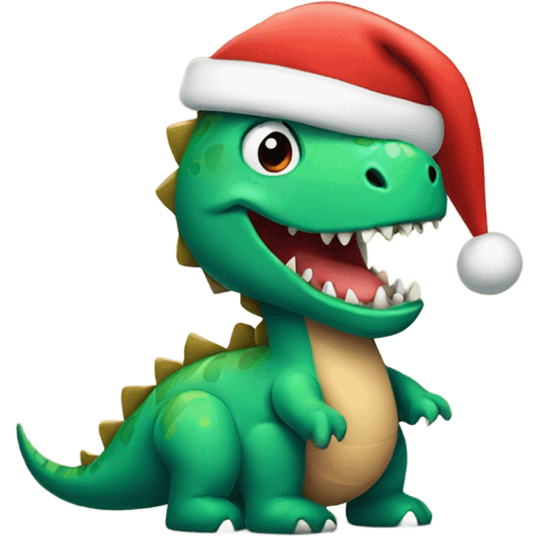 Dinosaur wearing a Santa hat  emoji