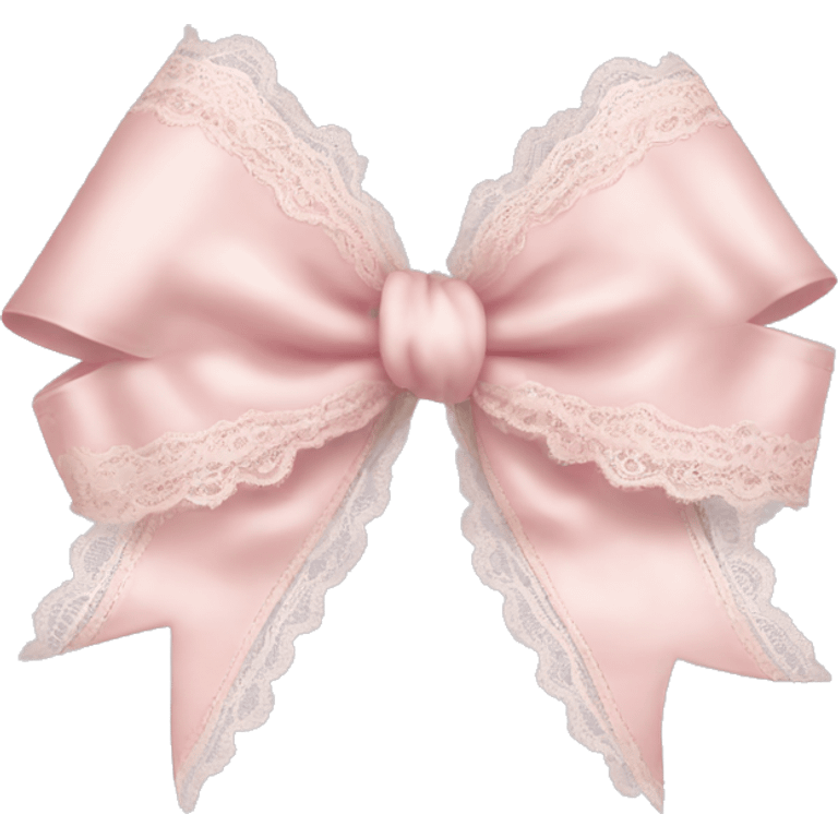 vintage rococo light pink bow with lace and frills emoji