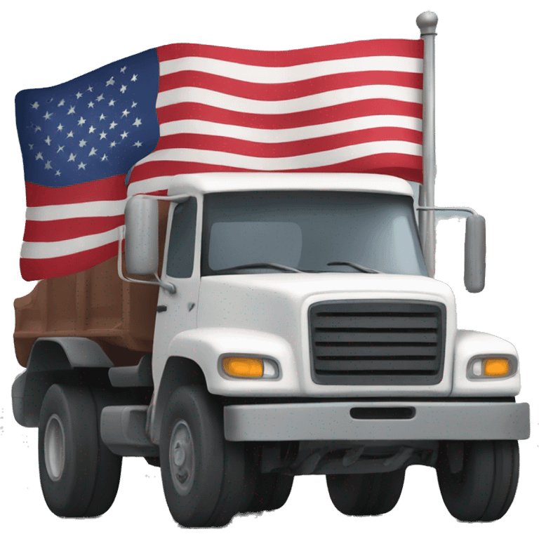  a truck with a flag on the back emoji