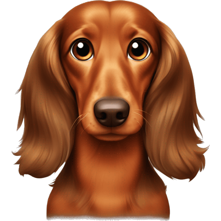 Orange and brown Long haired Dachshund  emoji