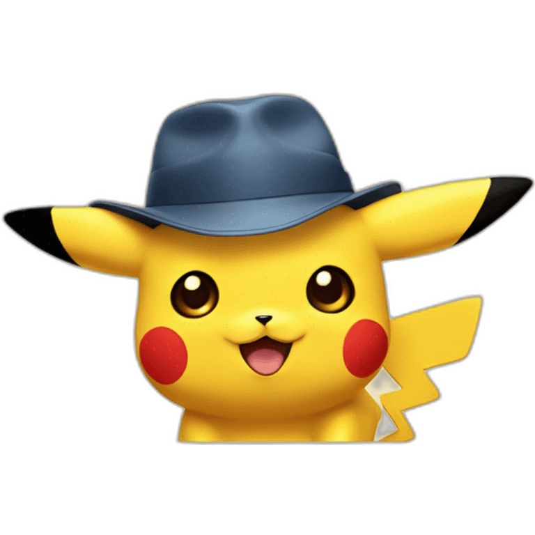 Pikachu with hat emoji