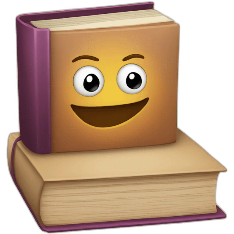 Book with face emoji