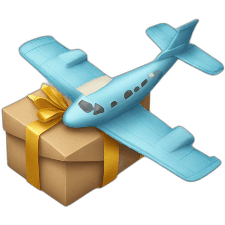 Gift wrapped plane emoji